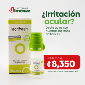 ¿Irritación Ocular?Decile adiós con nuestras lágrimas artificiales por solo ocho mil trecientos cincuenta colones Gotas Lacrifresh Aloe Vera 10ml